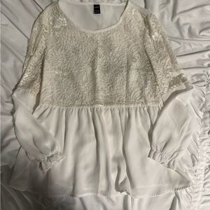 10 Items for $20: SHEIN Cream Lace Blouse